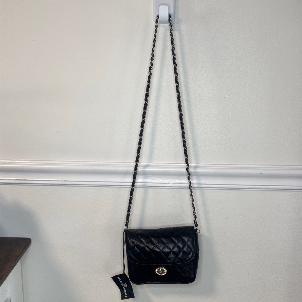 ANDREA MABIANI ITALIAN QUILTED LEATHER TURNLOCK CLOSURE CROSSBODY - Picture 12 of 15